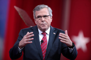 Former Governor Jeb Bush of Florida speaking at the 2015 Conservative Political Action Conference (CPAC) in National Harbor, Maryland. Photo by Gage Skidmore.