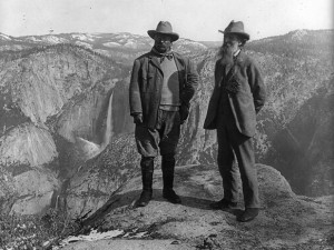 Theodore Roosevelt and John Muir on Glacier Point, Yosemite Valley, California, ca. 1906. Prints and Photographs Division, Library of Congress. Reproduction Number LC-USZ62-107389.