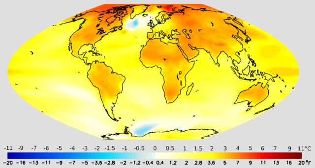 Climate change map: Map by NOAA Geophysical Fluid Dynamics Laboratory (GFDL)